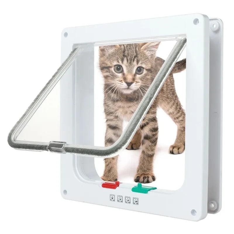 Cat Flap Door with 4-Way Lock: Easy Install, Quality Material  ourlum.com   