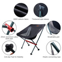 PACOONE Travel Ultralight Folding Chair Portable Moon Seat