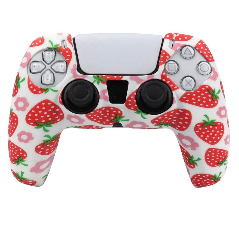 Cute Fruit Soft Silicone Protective Cover For PS5 Controller Skin Gamepad Joystick Cover Case for PS5 Video Games Accessories  ourlum.com   