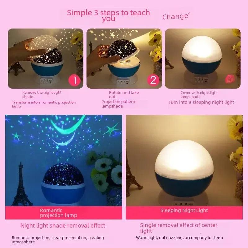 Dreamy Starry Sky Led Night Light Colorful Mini Romantic Star Projection Lamp Warm Glow Table Lamp Super Bright Gift  ourlum.com   