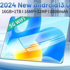 2024 High-Performance Android Tablet 10.1" | 16GB RAM, 1TB Storage, Dual Cameras, 8800mAh Battery, 10 Core Processor