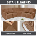 7-Piece L Shape Velvet Stretch Recliner Sofa Covers Set