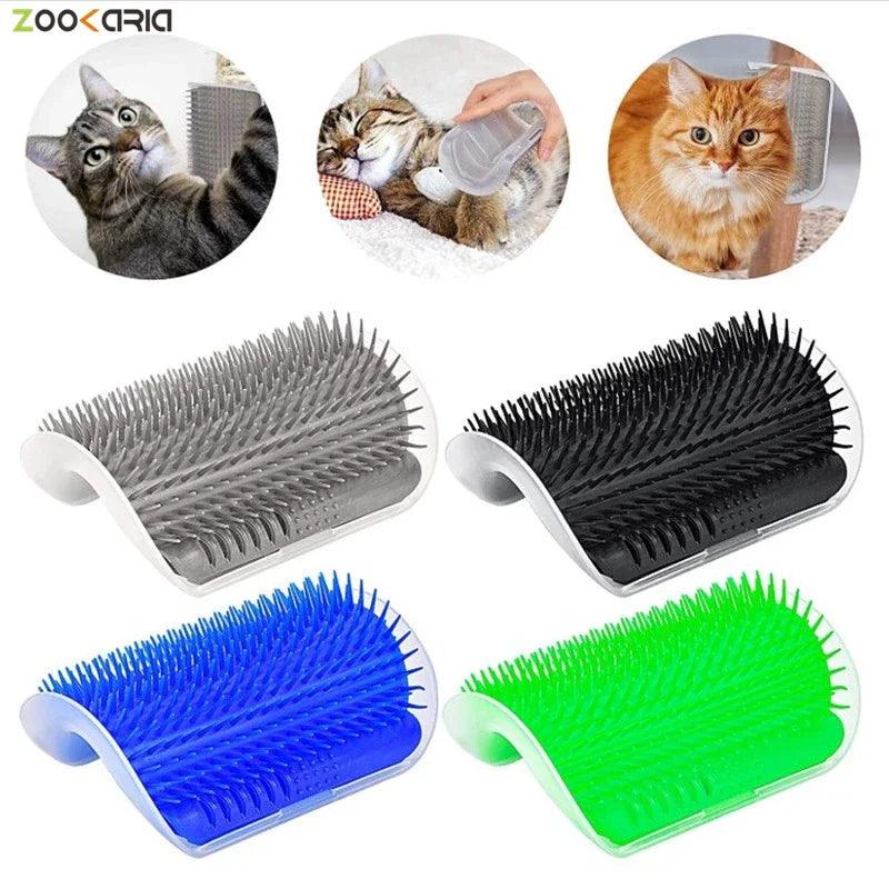 Cat Wall Corner Massage Self Groomer Brush for Cats with Catnip Comb  ourlum.com   