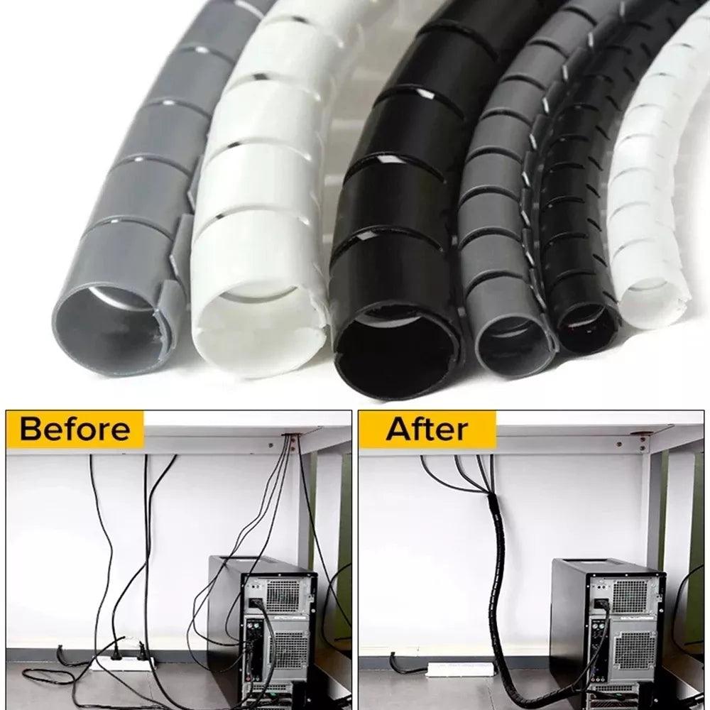 Flexible Cable Management Spiral Protector - Organize Cords and Protect Wires, 2M/1M, 16/10mm  ourlum.com   