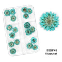 12/18Pcs/box 3D Dried Flowers Nail Art Decorations Dry Floral Bloom Stickers DIY Manicure Charms Designs For Nails Accessories  ourlum.com SSDF48  