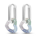 925 Sterling Silver Heart Earrings with Zircon Stones - Elegant Women's Jewelry  ourlum.com KTE214  