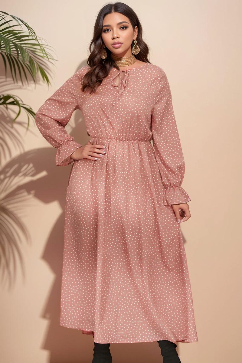 Summer Vibes: Polka Dot V-neck Dress for Plus Size Women Party Chic