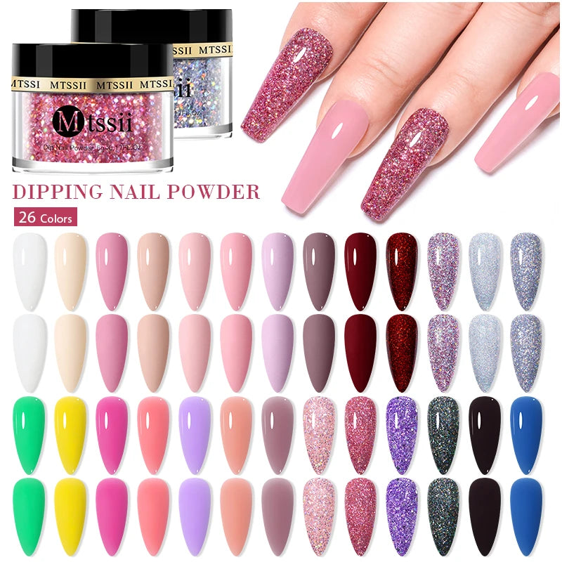 Mtssii Sparkling Nude Pink Dipping Nail Powder - 5g/10g Glitter Gradient for Stunning Nail Art