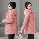 Winter Fashion Women Mid Length Down Cotton Jacket Warm