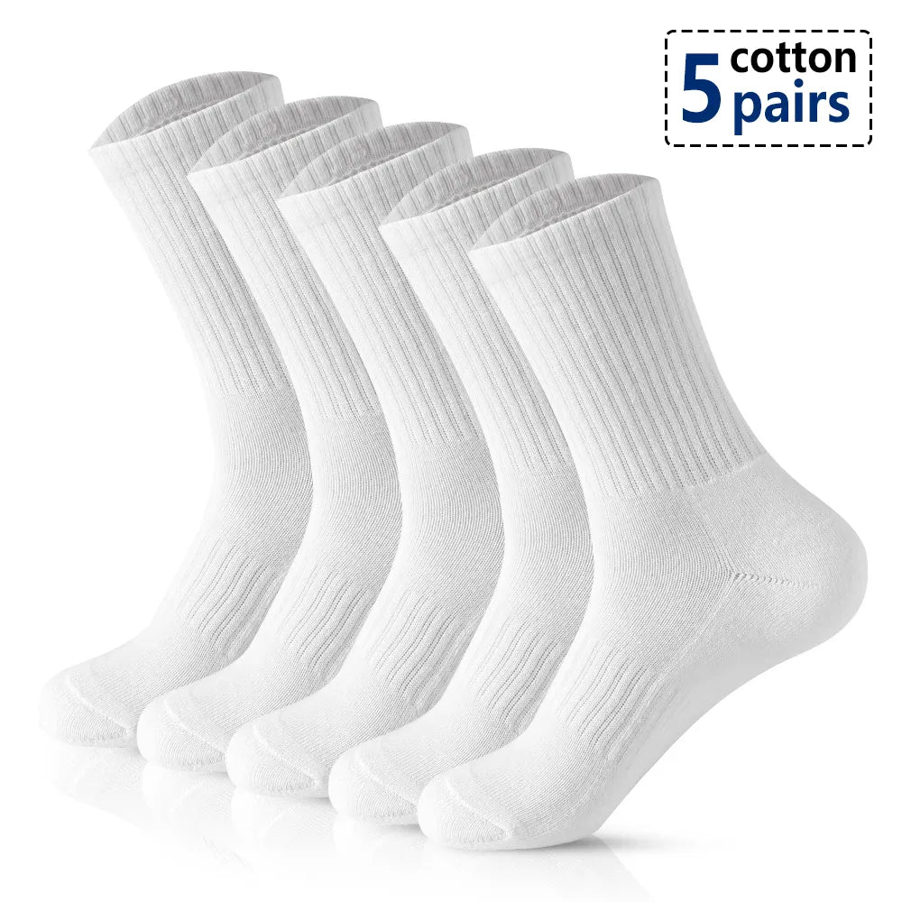 Elegant Cotton Blend Men's Socks Set for Business and Sports - 5 Pairs/Lot  Our Lum   