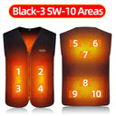 10 Areas Heated Vest Men Women USB Electric Self Heating Vest