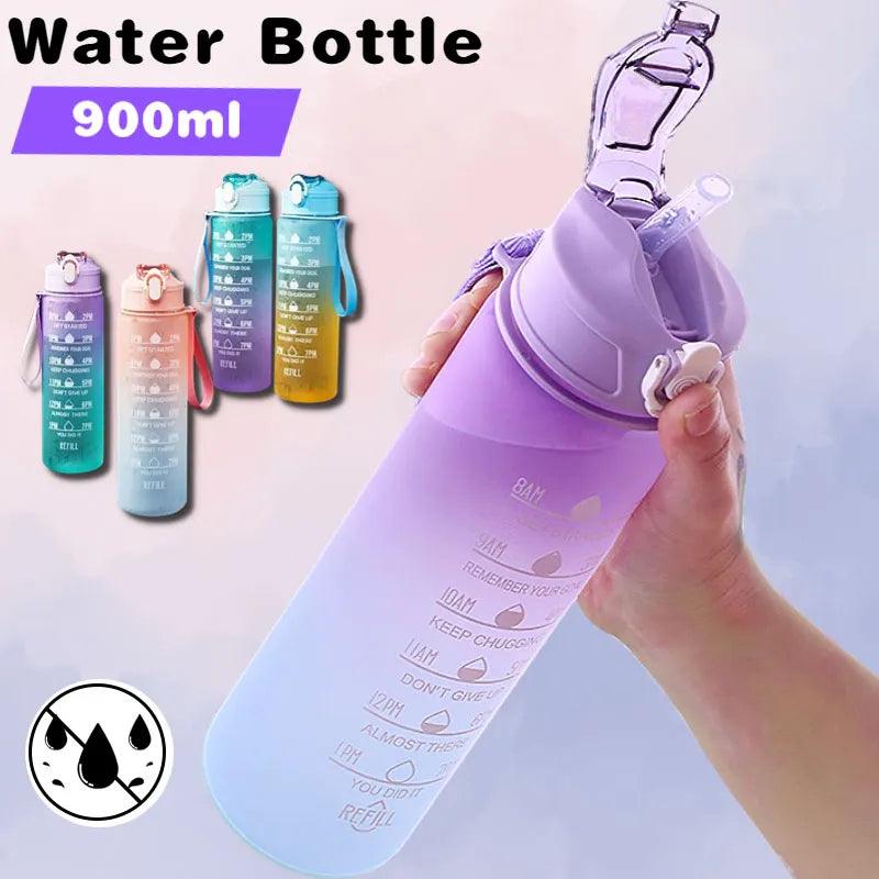 900ML Motivational Sports Water Bottle with Time Marker for Outdoor Fitness - Stay Hydrated On The Go!  ourlum.com   