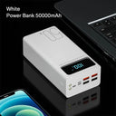 Power Bank 50000mAh Portable Charger LED Light Poverbank Powerbank 50000 mAh External Battery For iPhone  Samsung Huawei  ourlum.com 50000mAh White 2A 30001mAh-50000mAh Russian Federation