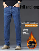 Tall Men Denim Pants Fleece Thick Warm Winter Stretch Jean