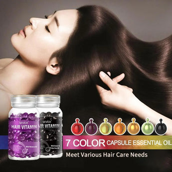 30PCS\1 bottle Soft Smooth Silky Hair Care Capsule Keratin Complex Repair Oil Anti-fruit Essential Oil Burn Damaged Essence  ourlum.com   