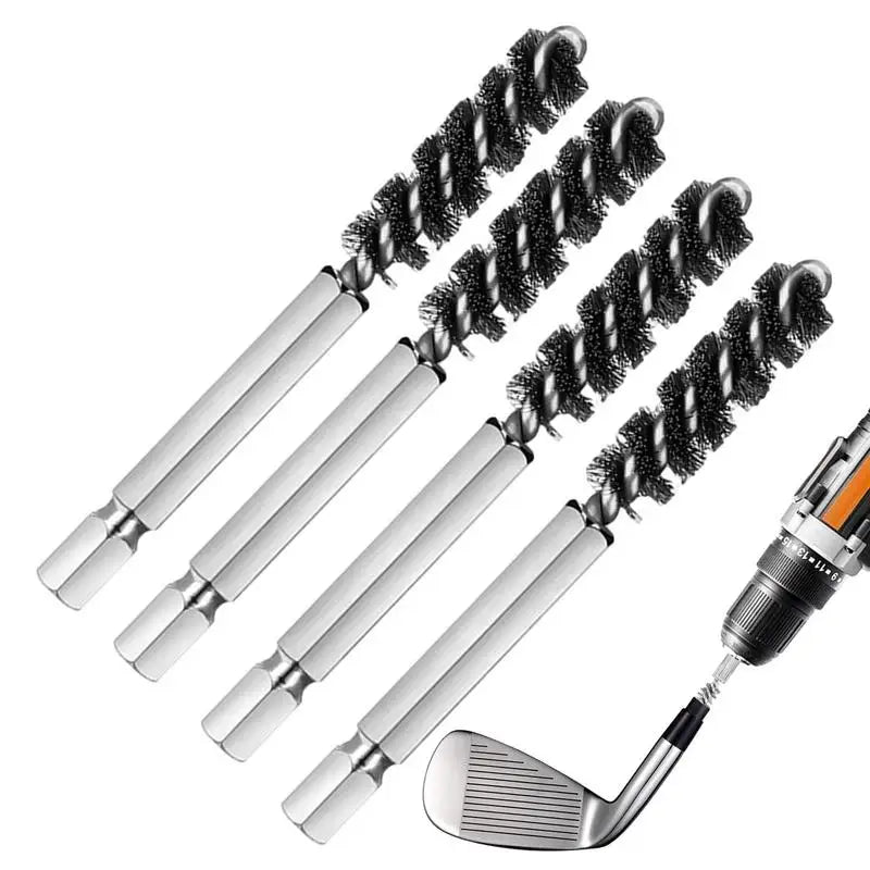 Golf Clubs Head Hosel Brush Electric Drill Wire Brush Hexagonal Rod Golf Iron Head Rust Remover Brush Golf Club Cleaning Polish