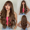 Blonde Long Wavy Synthetic Hair Wig with Bangs - Premium Quality Afro Female Cosplay Wig  ourlum.com LC357-1  