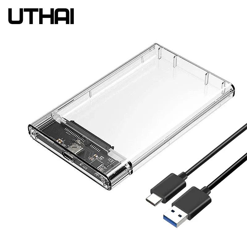 UTHAI Transparent Portable HDD Enclosure: Effortless Data Transfer & Security  ourlum.com   