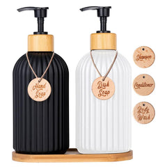 Bamboo Pump Strip Soap Dispenser: Stylish Eco-Friendly Kitchen & Bathroom Bottle