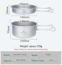 Lightweight Titanium Camping Cookware Set with Folding Handles