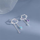 2023 Korean New Light Luxury Zircon Moon Star Earrings