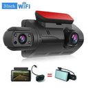 360-Degree Dual Lens Dash Cam: HD Video Recorder with Night Vision  ourlum.com 3 inch with WIFI 64G 