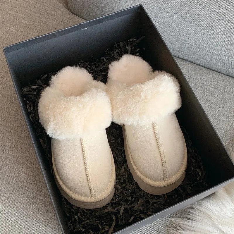 Winter Plush Fur Slides: Designer Luxury Slip-on Sandals - Cozy & Stylish  ourlum.com   