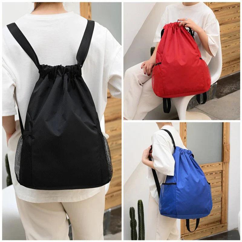 Sports Drawstring Backpack Sport Fitness Travel Outdoor Sackpack Women And Men Large Capacity Gym Swim Beach Bags Basketball Bag  ourlum.com   