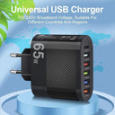 5-Port USB Wall Charger with PD Fast Charging for  iPhone 13 Samsung - QC 3.0 Plug Adapter  ourlum.com   