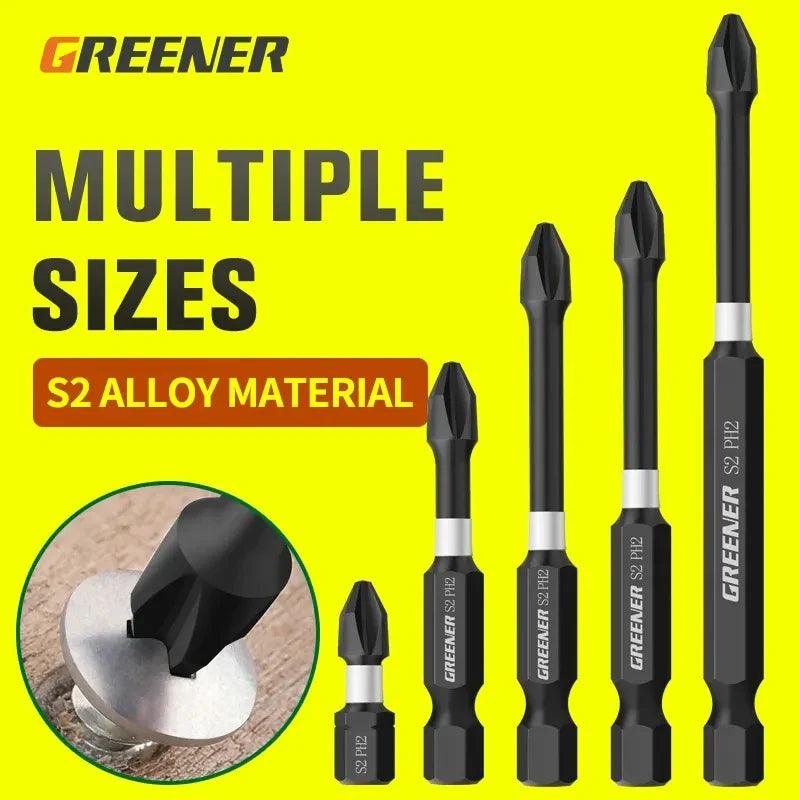 Greener Magnetic Cross Drill Bit Head Set for Electric Screwdriver  ourlum.com   