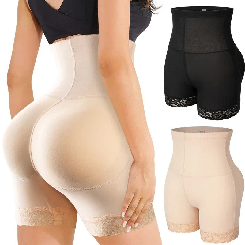 High Waist Padded Butt Lifter Shapewear - Seamless Slimming Underwear for Women