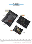 Large Capacity Portable Outdoor Travel Makeup Bag Black Transparent Mesh Storage