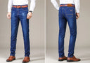 Autumn Classic Men's Fitted Stretch Jeans Business Casual Trousers