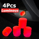 Luminous Glow Wheel Valve Caps Enhance Night Visibility 4 Pieces