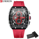 CURREN Chronograph Square Dial Men's Wristwatch: Luxury Waterproof Timepiece  ourlum.com red box CHINA 