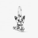 Sterling Silver Puppy Family Zircon Pendant For Dog Lovers