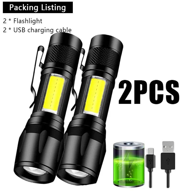 Rechargeable LED Flashlight: Compact & Bright Outdoor Torch  ourlum.com   