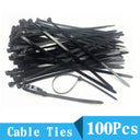 100 Pieces Black Red 4x200mm Cable Ties Fastening Rings