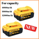 High-Capacity 20V Dewalt Lithium-Ion Batteries 6Ah 8Ah 12Ah