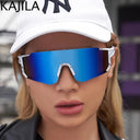 Trendy Oversized Rimless Sports Sunglasses UV400 Protection