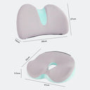 Memory Foam Lumbar Support Pillow and Cooling Gel Seat Cushion Set