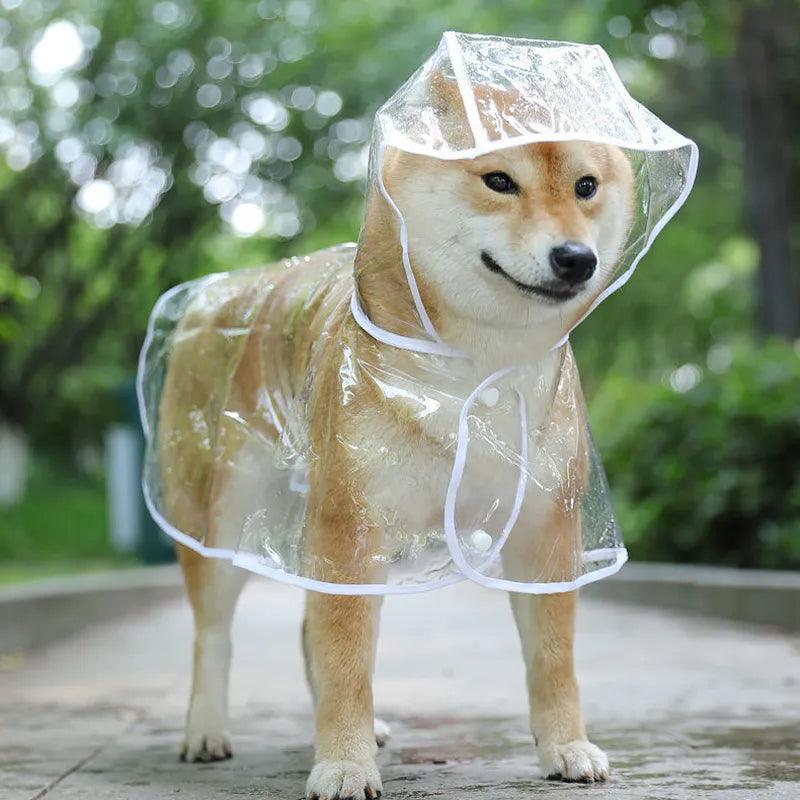 Pet Dog Transparent Rainwear Hooded Raincoat Waterproof Jacket for Small Dogs  ourlum   