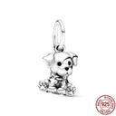 Sterling Silver Dog Charm Bead for Pandora Bracelet Jewelry