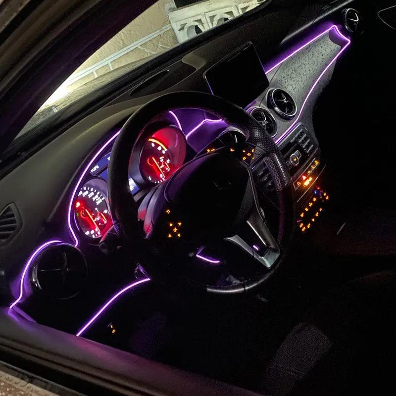 Car Interior Ambient LED Strip Light - USB Powered DIY Decoration  ourlum.com   