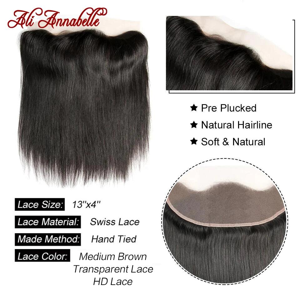 Luxurious Brazilian Human Hair Lace Frontal Closure 13x4 - Medium Brown HD Lace  ourlum.com   