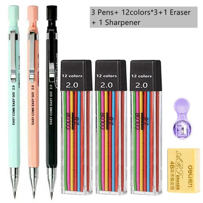 Ultimate Mechanical Pencil Set with 2.0 mm 2B Lead Refills - Ideal for Writing, Sketching, and Art  ourlum.com   
