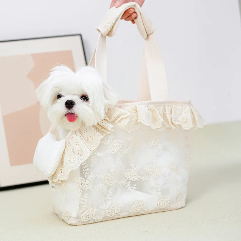 Onecute Floral Lace Puppy Carrier for Cute Chihuahuas  ourlum.com   