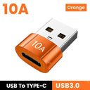 Elough 10A USB 3.0 to Type C OTG Adapter for Fast Charging Macbook Laptop  Samsung  ourlum.com Type-c to USB Orange  