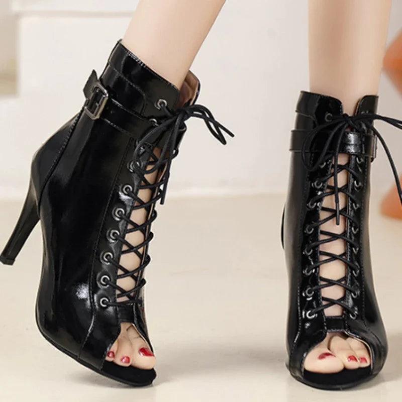 Elegant Pointed Toe Hollow Dance Heels: Summer Party Fashion  ourlum.com   