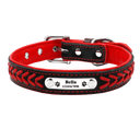 Personalized Leather Dog Collar with Custom Engraving - Adjustable for Small to Large Breeds  ourlum.com Red XS(8.1-11in) 